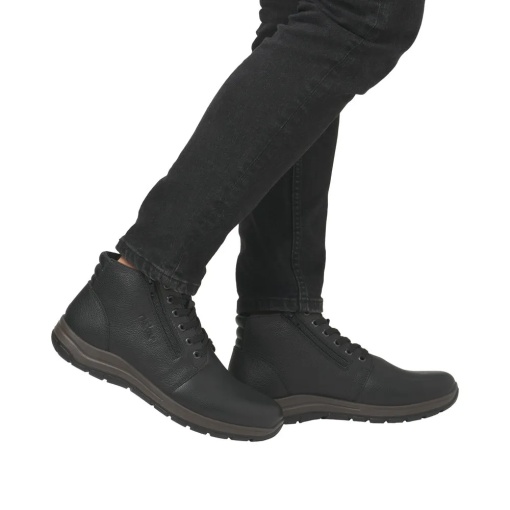 Ghete barbati din piele naturala, Rieker 03652-00, negru - Img 2
