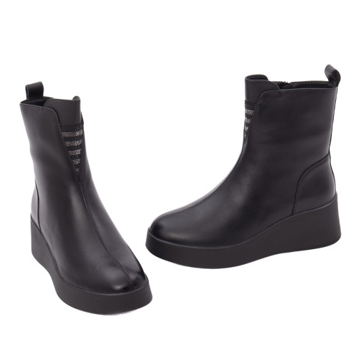 Ghete dama din piele naturala, Karisma 1DL70021A 01-N, negru - Img 2