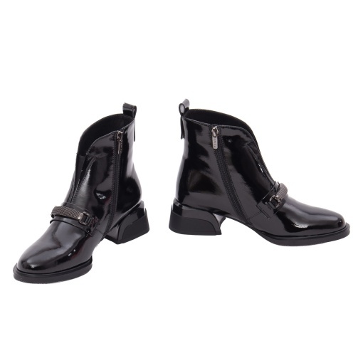 Ghete dama din piele naturala lacuita, Epica 3B317-A801-ZP170B 01-L, negru - Img 4