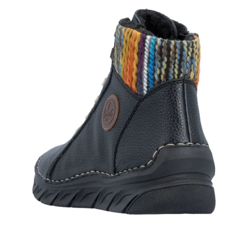 Ghete dama din piele naturala, Rieker 55040-00, bleumarin - Img 3