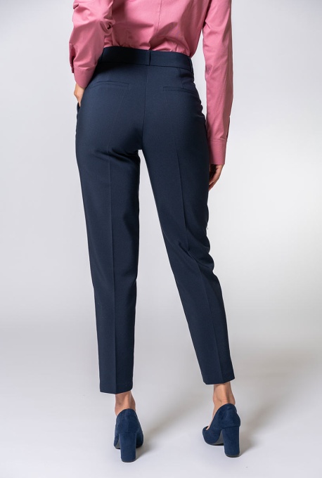 Pantaloni conici din bumbac DARIA, Hermosa, bleumarin - Img 6