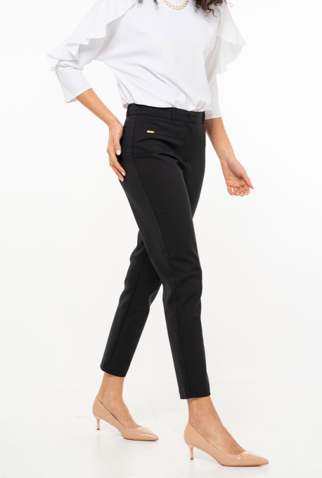 Pantaloni conici din tercot elastic cu densitate mare BECKY, Hermosa, negru - Img 3
