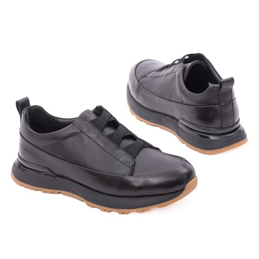 Pantofi barbati casual din piele naturala, Battisto Lascari, DHMW012CA, negru - Img 3