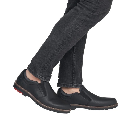 Pantofi barbati casual din piele naturala, Rieker 10558-00, negru - Img 2