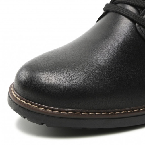 Pantofi barbati casual, piele naturala, F4611-00, negru - Img 5