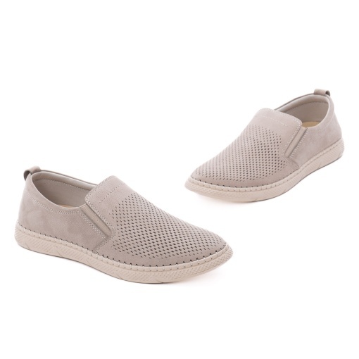 Pantofi barbati din piele naturala nabuc, Otter OT1822 50-2, gri deschis - Img 2