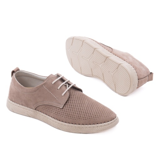 Pantofi barbati din piele naturala nabuc, Otter OT1823 03-2, bej - Img 4