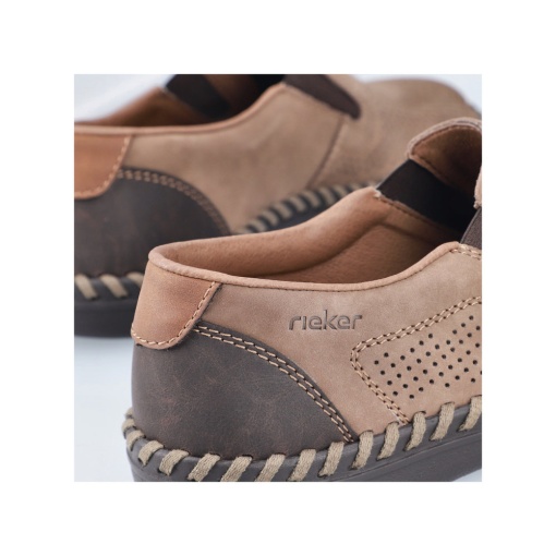 Pantofi barbati din piele naturala nabuc, Rieker, B2460-25, maro - Img 4