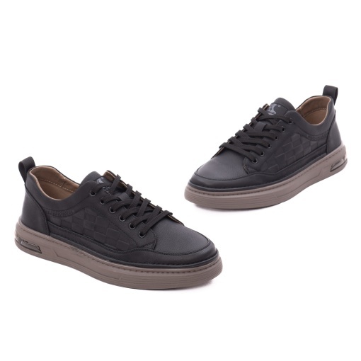 Pantofi barbati din piele naturala, Otter, V2V270008A 01-N, negru - Img 2