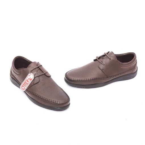 Pantofi bărbați Otter OTA 11 C4-N din piele naturală perforată, maro - Img 2