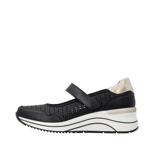 Pantofi casual de vara perforati din piele naturala, Remonte D0T21-03, negru - Img 5
