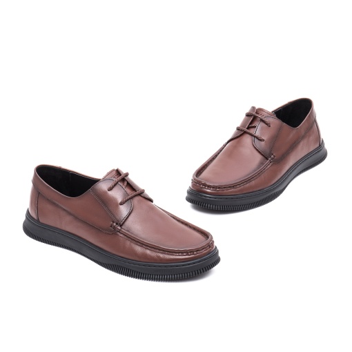 Pantofi casual, piele naturala, E6E600038B 02-N, maro - Img 2