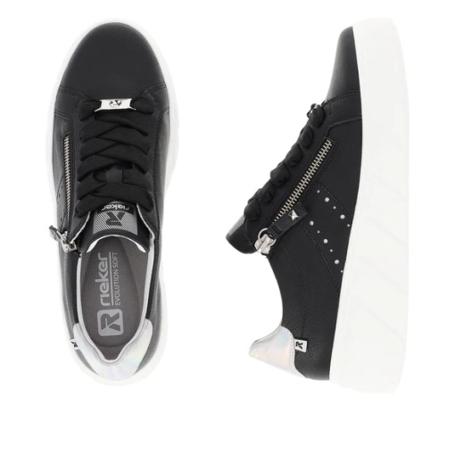 Pantofi casual Rieker Revolution din piele neagra W0505-00 - Img 10