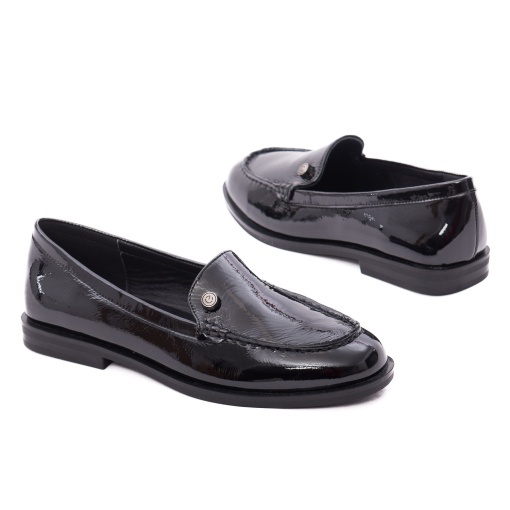 Pantofi dama casual din piele naturala lacuita, Epica 4ZFL80008A 01-L, negru - Img 3