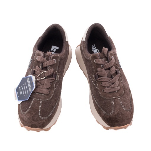 Pantofi dama casual din piele naturala nabuc, OBUWIE, Lee Cooper LCJ-26-01-4649L, maro - Img 5
