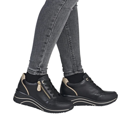 Pantofi dama casual din piele naturala, Remonte D0T03-03, negru - Img 2