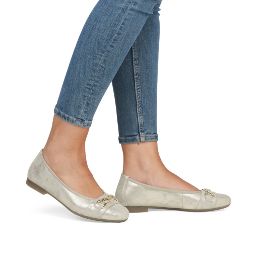 Pantofi dama casual, piele naturala, D0K10-90, bej - Img 2