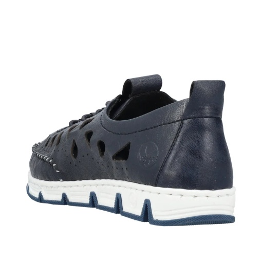 Pantofi dama de vara din piele naturala, Rieker 49956-14, bleumarin - Img 4