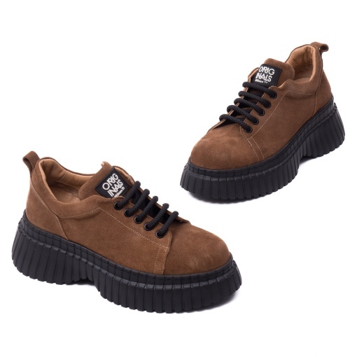 Pantofi dama din piele intoarsa, Dogati 018 70940, maro - Img 2