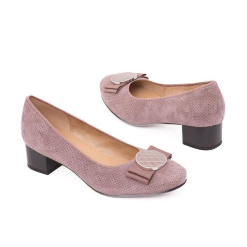 Pantofi dama din piele naturala intoarsa, KARISMA, JIJI60016C C5-I, roze - Img 3
