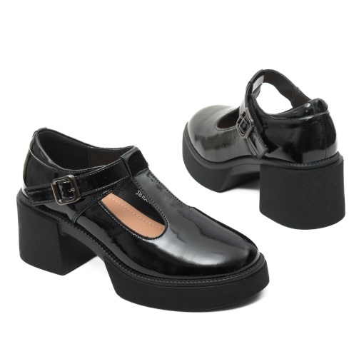 Pantofi dama din piele naturala lacuita, Karisma, J8J870007B 01-L, negru - Img 3