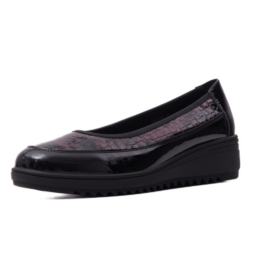 Pantofi dama din piele naturala lacuita, Karisma, V4VA60006B 19-O, bordo