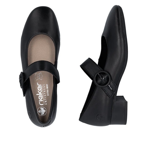 Pantofi dama din piele naturala, Rieker 43455-00, negru - Img 10