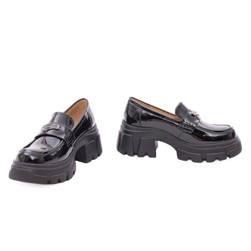 Pantofi dama eleganti din piele naturala lacuita, Epica, 1M490004A, negru - Img 3