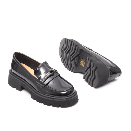 Pantofi dama eleganti, piele lacuita, W1W140008A 01-O, negru - Img 5