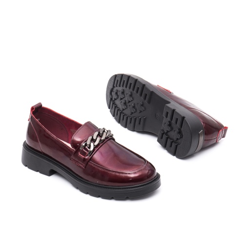 Pantofi dama eleganti, piele naturala lacuita, X4X400008B, bordo - Img 4
