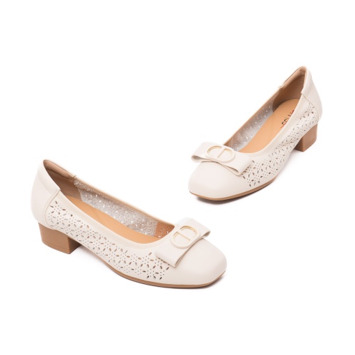 Pantofi dama eleganti, piele naturala, M4M460006B 52-N, crem - Img 2