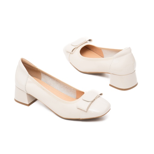 Pantofi dama eleganti, piele naturala, M4M460009B 52-N, crem - Img 3