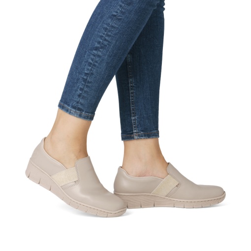 Pantofi dama, piele naturala, 53784-60, crem - Img 2