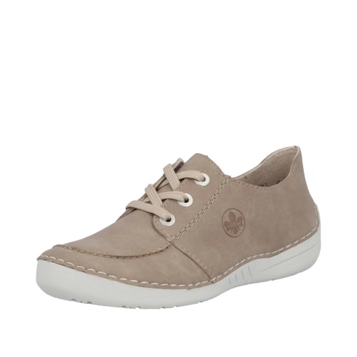 Pantofi dama, piele naturala, Rieker 52545-62, bej - Img 2