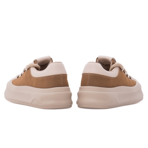 Pantofi dama sport din piele naturala, Feeling, 393105, bej - Img 6