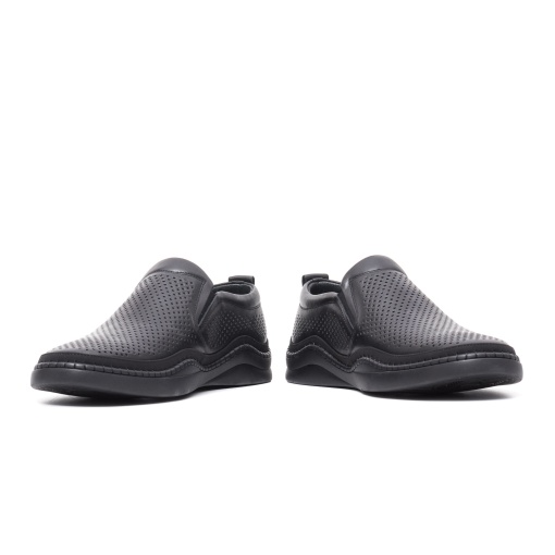 Pantofi de vara barbati, piele naturala, E6E640003A 01-N, negru - Img 4