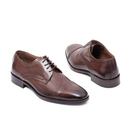 Pantofi Eleganți Bărbați din Piele de Cerb OC48470 16-N Maro - Img 6