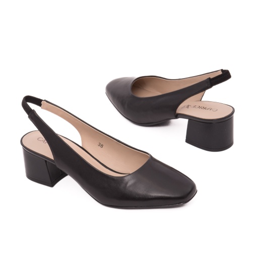 Pantofi eleganti decupati din piele naturala, Caprice, 9-29500-42 022, negru - Img 3