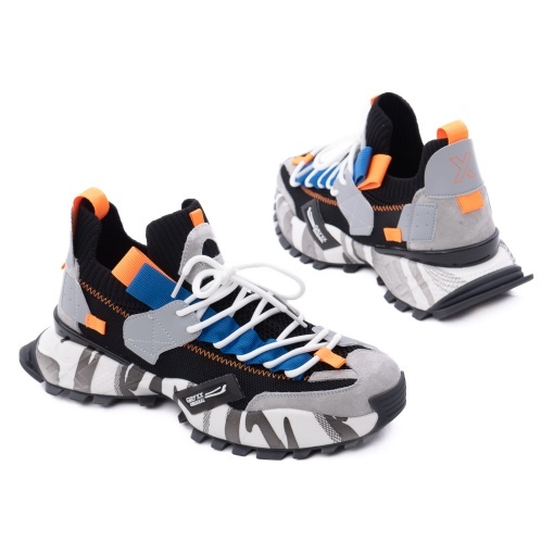 Pantofi sport barbati din piele mix, Gryxx 4S18159G 01-Z, negru - Img 3