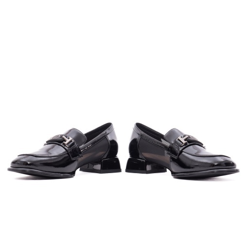 Pantofi vara dama din piele naturala lacuita, Epica V723A149-641D-N377 01-Z, negru - Img 5