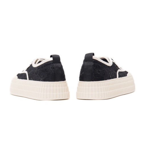 Pantofi vara dama PASS Collection, 5VXA60005A 01-T din material textil, negru - Img 6