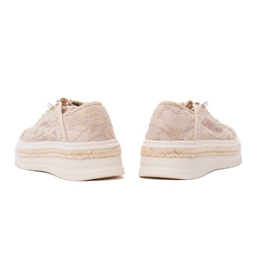 Pantofi vara dama PASS Collection, H3DL40014 03-T din material textil, bej - Img 6