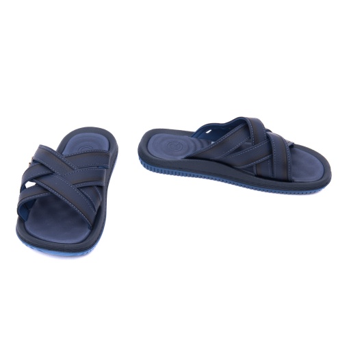 Papuci barbati din piele eco, Cartago, 9B12317-BF018 FIJI ESSENCIAL SLIDE A, bleumarin - Img 4