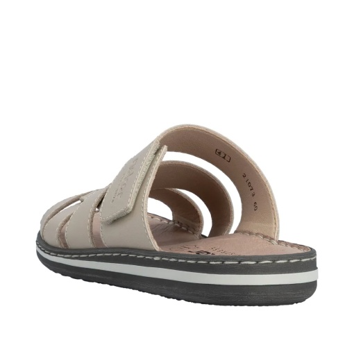 Papuci barbati din piele naturala, Rieker 21073-60, bej - Img 3