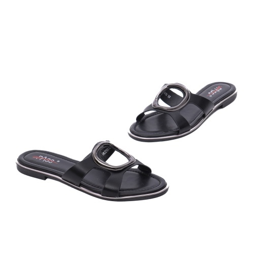 Papuci dama din piele naturala, PASS Collection 1WHD2506-59, negru - Img 2