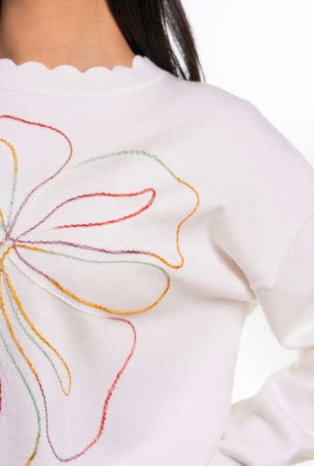 Pulover din tricot marime universala 44737, alb - Img 4