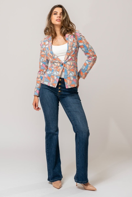 Sacou casual din gabardin MADDY, Hermosa, portocaliu - Img 3