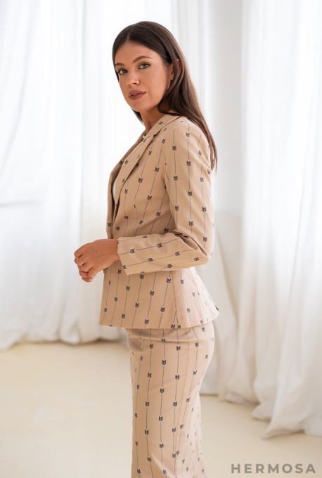 Sacou Claudia din gabardin Bej - Img 4