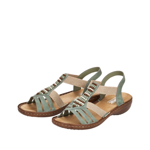 Sandale dama casual, piele ecologica, 60851-52, olive - Img 8