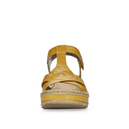 Sandale dama casual, piele ecologica, V0919-68, galben - Img 5